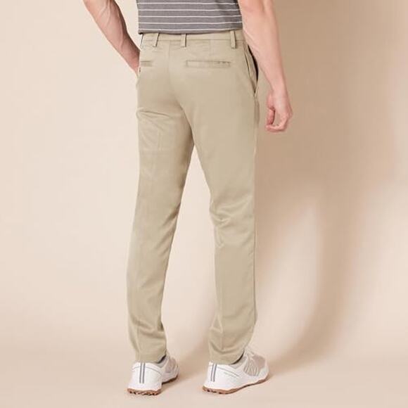 NWT Amazon Essentials Men's Slim-Fit Stretch Golf Pant, Khaki Brown, 36W x 33L - Picture 3 of 3